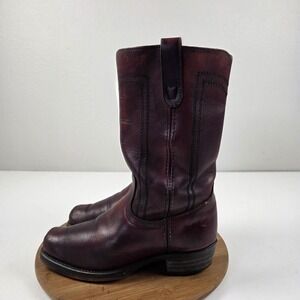 Landis Campus Boots Mens Size 9 Brown Leather Western Cowboy Square Toe Roper